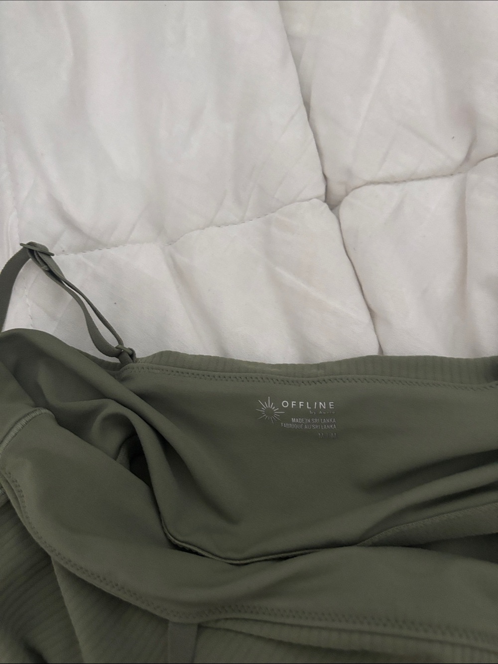 Olive Green Wide-Leg Ribbed Pants - with matching top - Picture 4 of 4